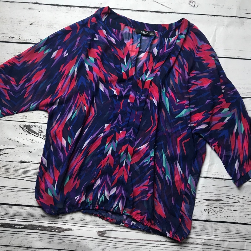 a.n.a Gorgeous, Colorful sheer blouse Size Medium